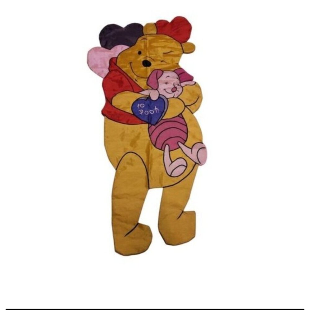 Winnie The Pooh 100 Acre Collection Outdoor Nylon Valentines Flag W/ Piglet 46in